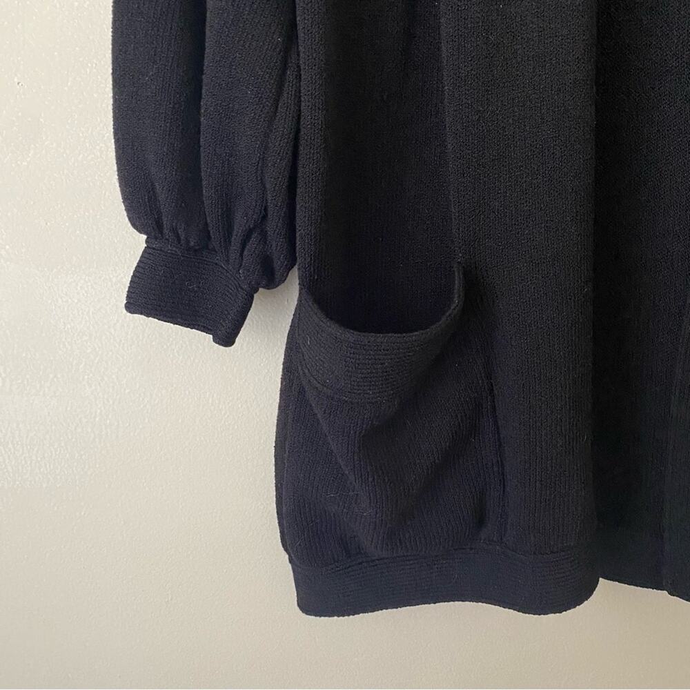St. John Sportswear | Open Front Cardigan Sweater Santana Knit Black Small - Picture 3 of 6
